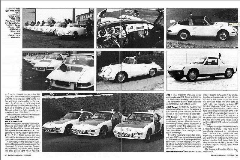 Упоминание Porsche 911 советской милиции в журнале