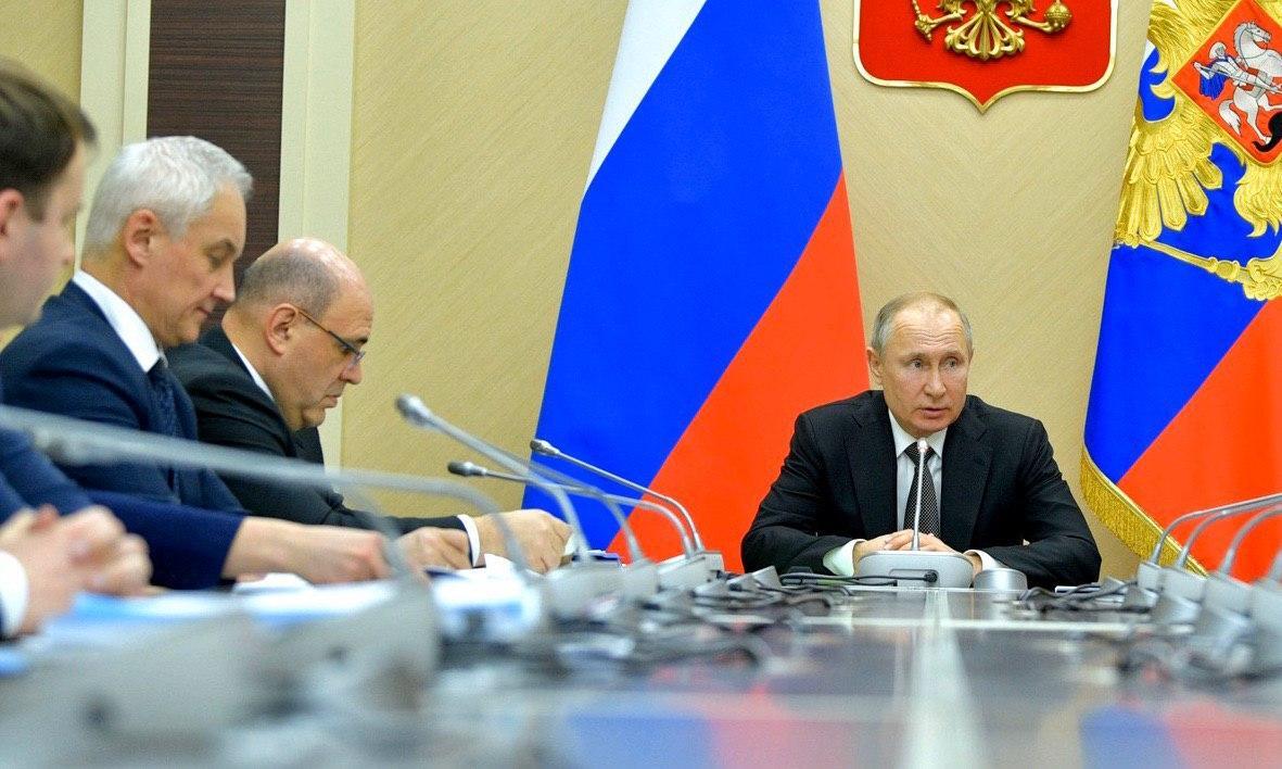 Мишустин и Путин на встрече 24 марта