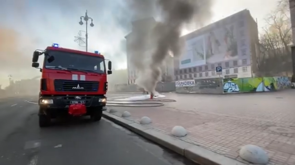 Пожар в центре Киева
