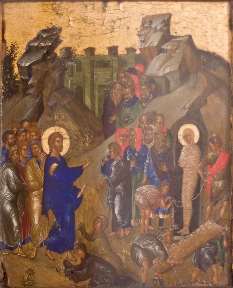 Воскресіння Лазаря. Візантійська ікона