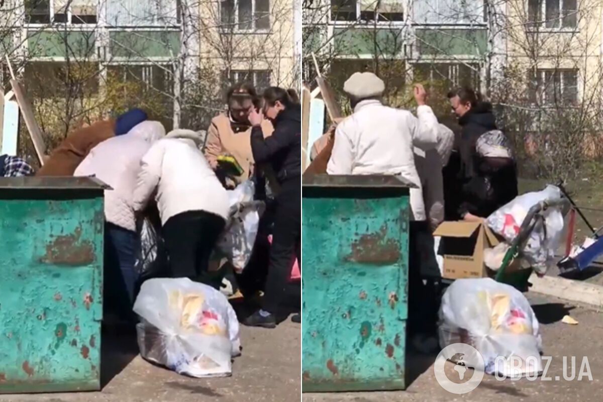 В России голодные люди атаковали мусорники: показательное видео