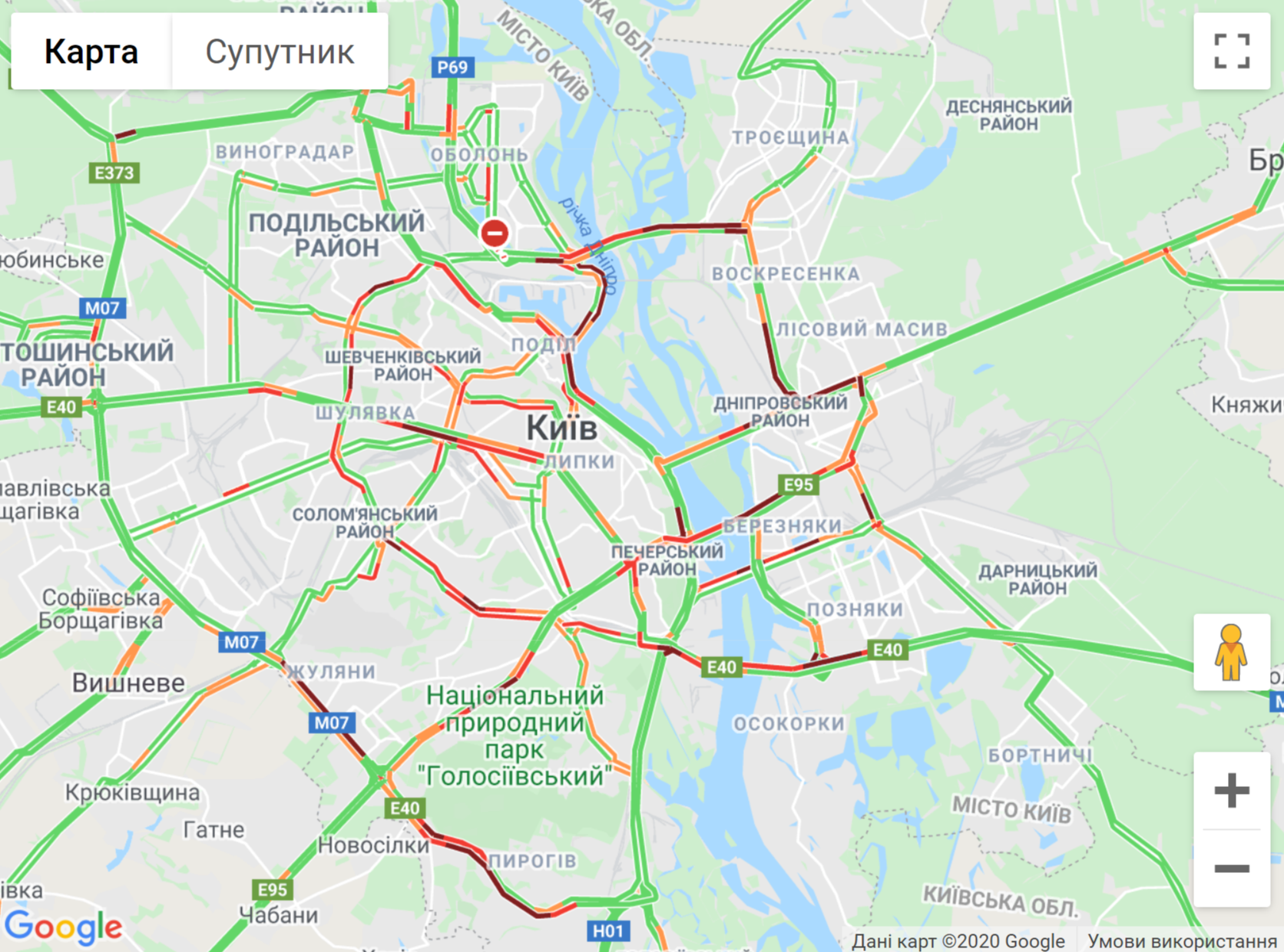 Затори у Києві 18 травня
