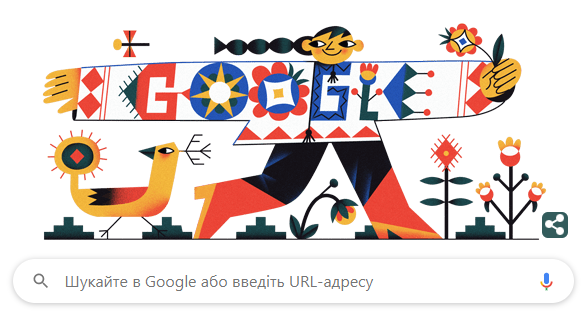 Google создал праздничный дудл ко Дню вышиванки