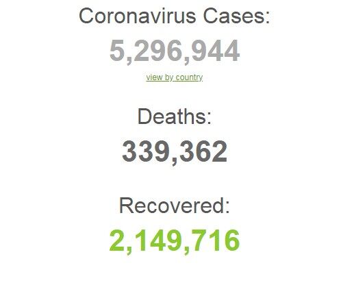 Кількість заражених COVID-19 у світі перевищила 5 млн: статистика щодо коронавірусу на 22 травня. Постійно оновлюється