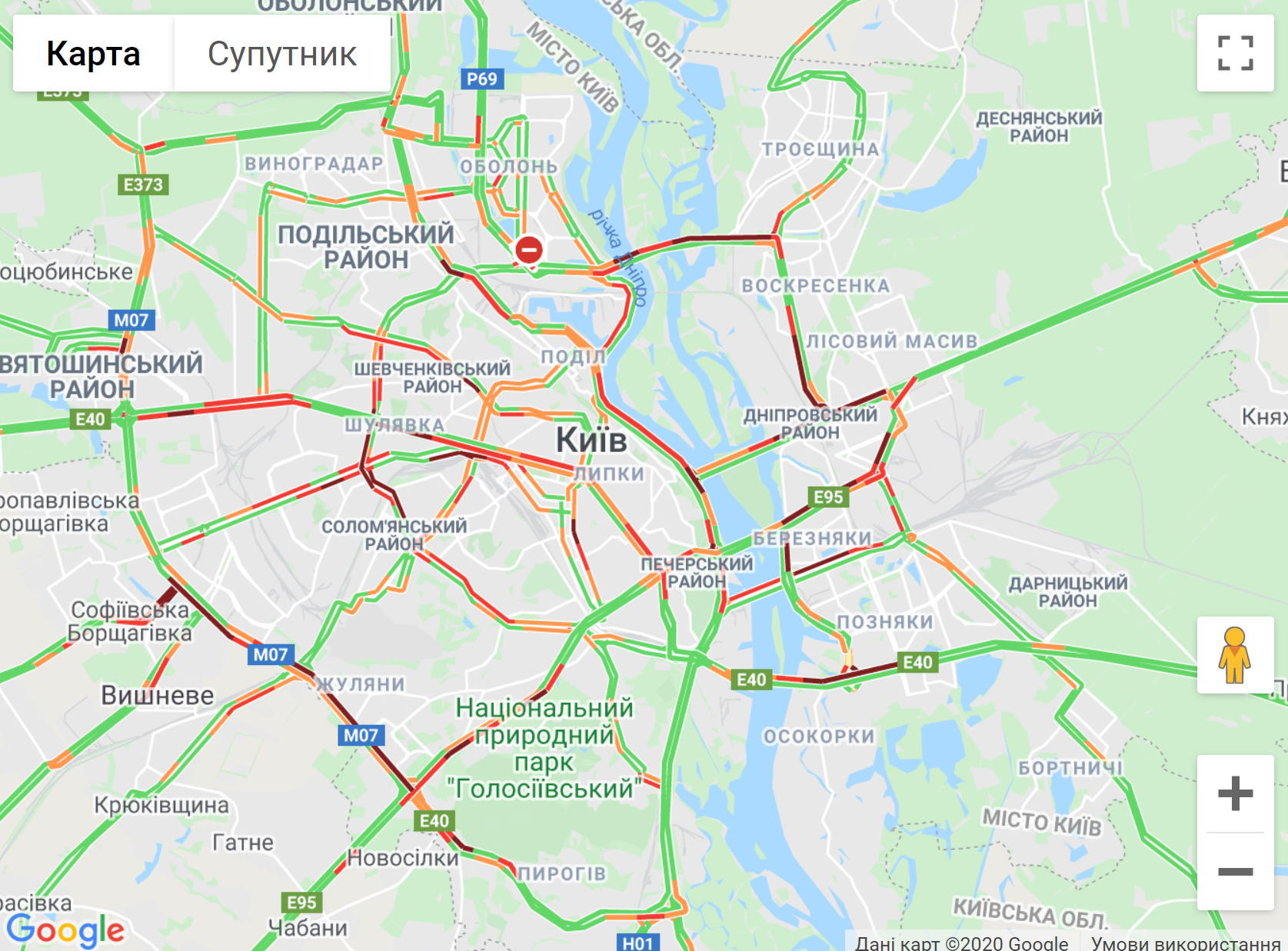 Пробки в Киеве 25 мая