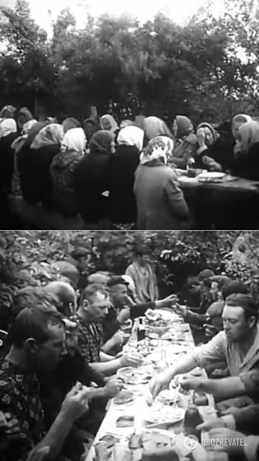 Дружеский ужин после строительства хаты-мазанки, 1968 год