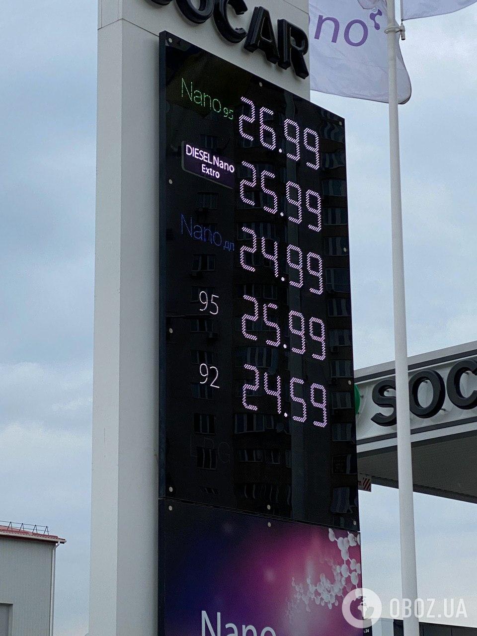 Стоимость топлива на АЗС