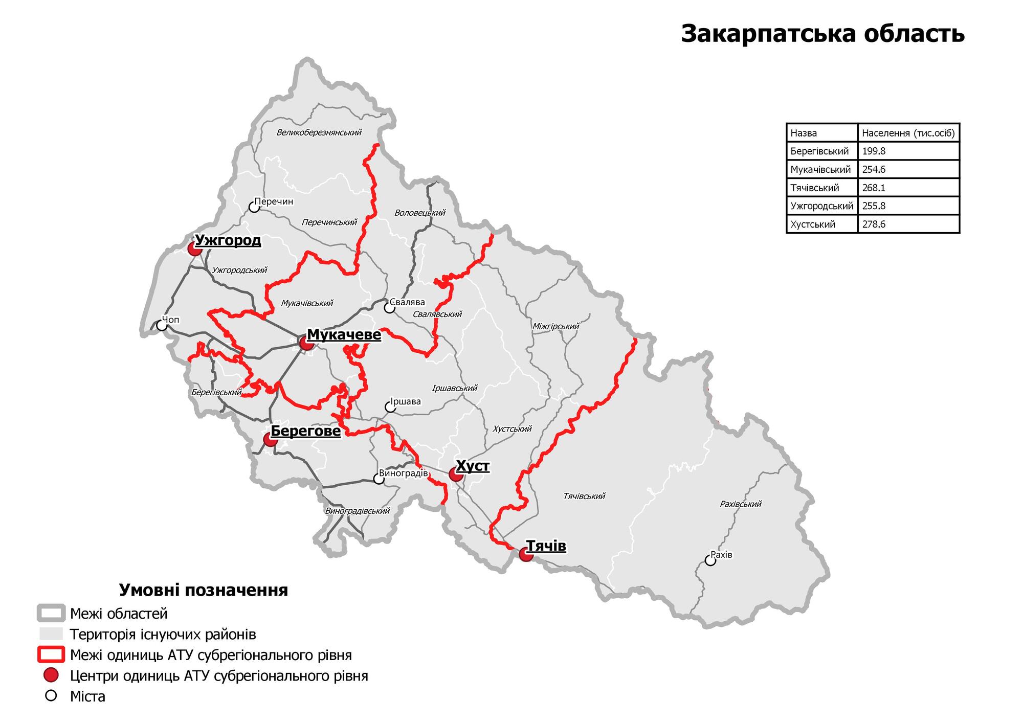 Утворення нових районів на Закарпатті