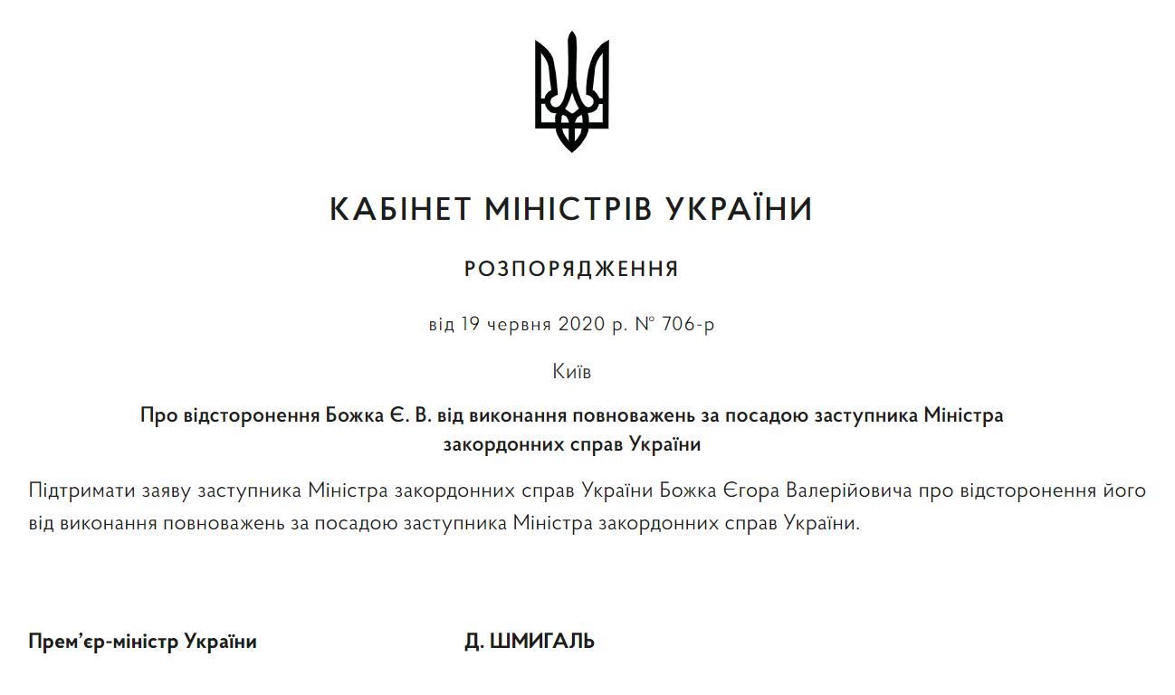 Распоряжение Кабинета министров Украины