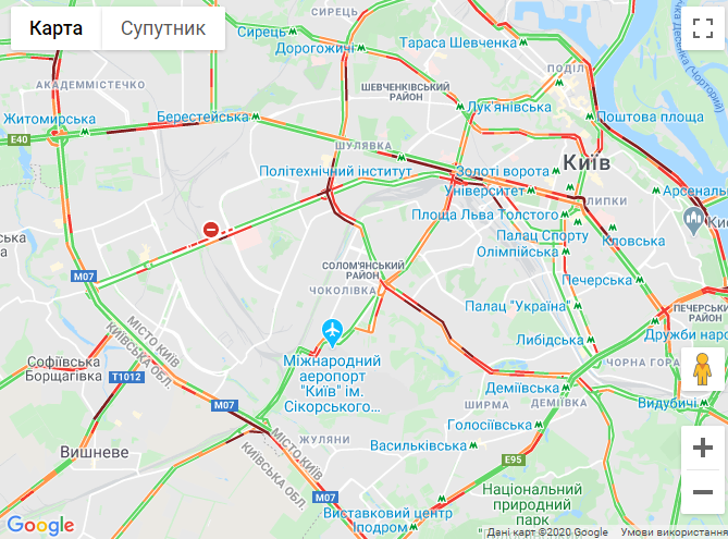 Пробки в Киеве 25 июня