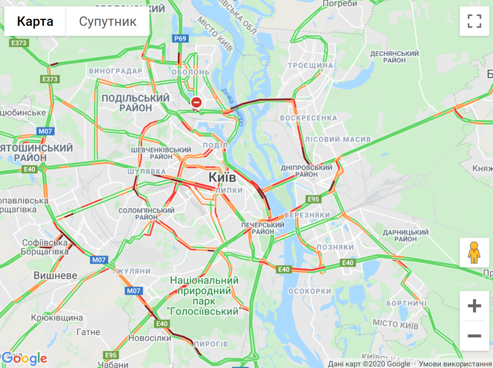 Пробки в Киеве 3 июня