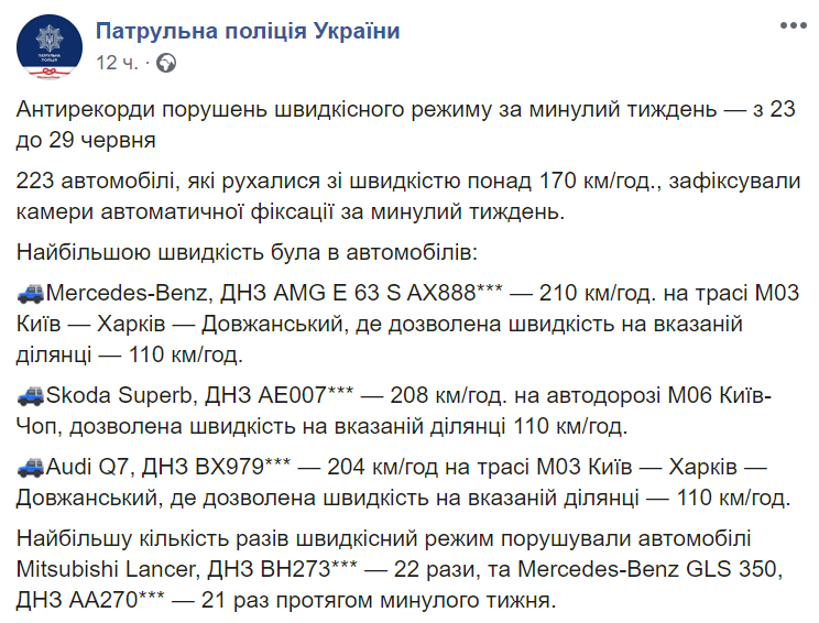 Нарушители скоростного режима в Киеве.