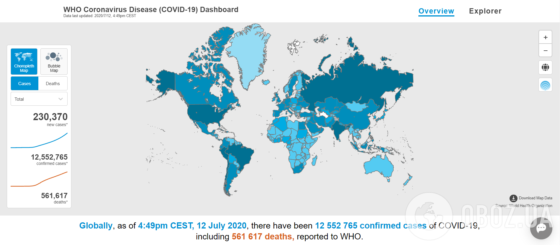На коронавірус захворіли понад 230 тисяч осіб за добу по всьому світу