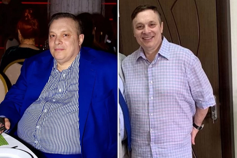 Андрій Разін до і після схуднення
