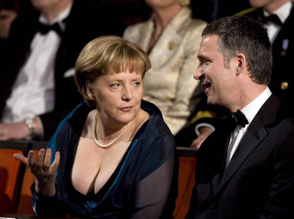 Ангела Меркель и премьер-министр Норвегии в театре Осло, 2008 год