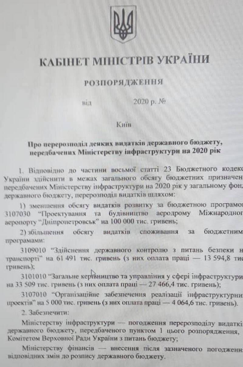 Кабмин снял с аэропорта Днепра последнее финансирование, – Филатов