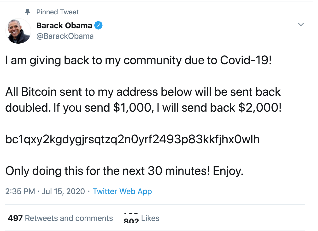 Хакеры взломали аккаунт Барака Обамы