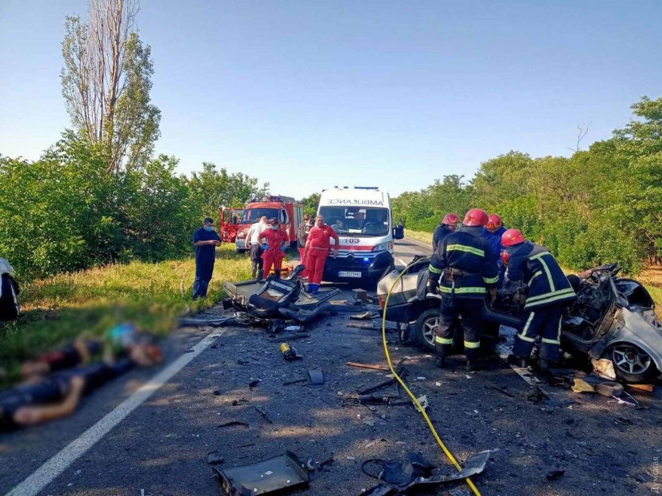 Фото з місця ДТП на трасі Одеса – Рені.