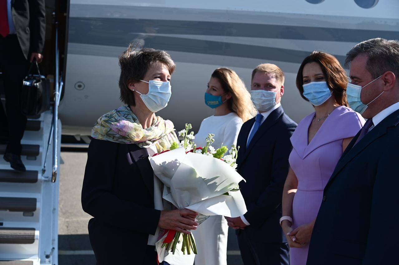 Симонетта Зоммаруга прилетела в Киев. Фото - Facebook посольства Украины в Швейцарии