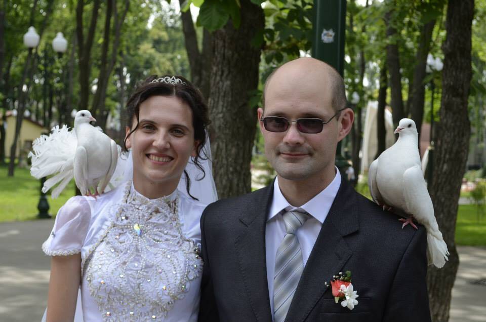 Олексій Кучапін із дружиною, квітень 2014 року.