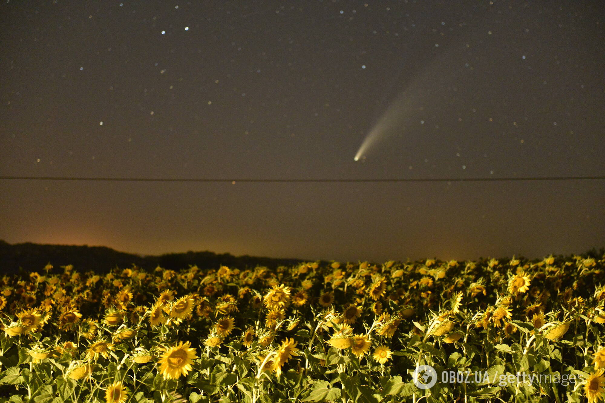 Комета Neowise над Землею