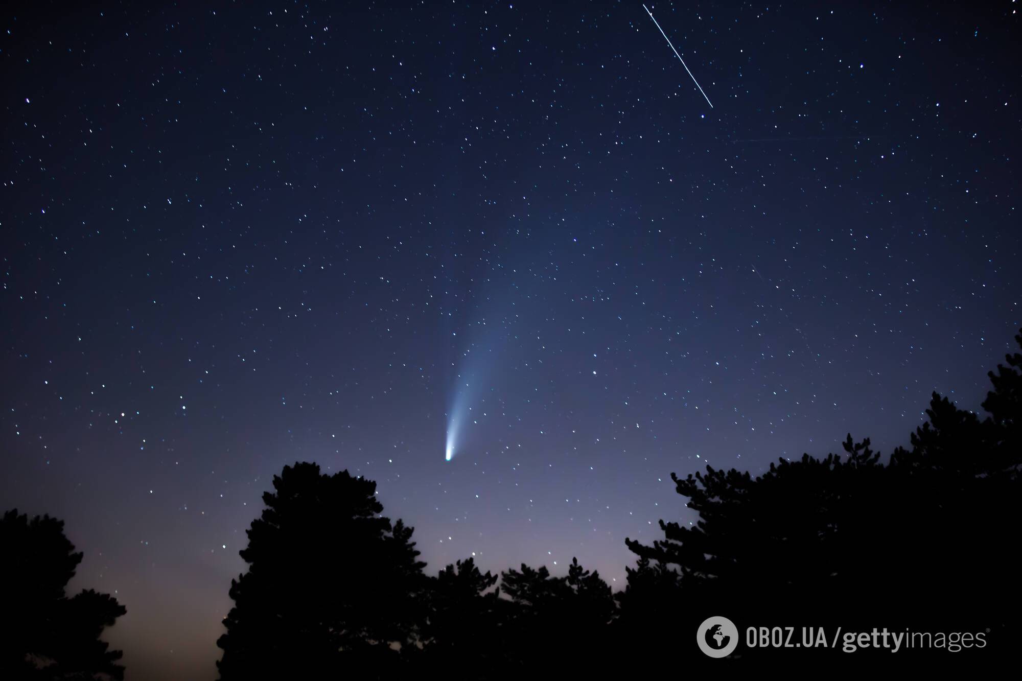 Комета Neowise над Землей