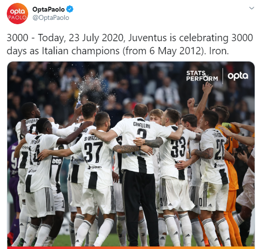 "Ювентус" остается чемпионом Италии на протяжении последних 3000 дней