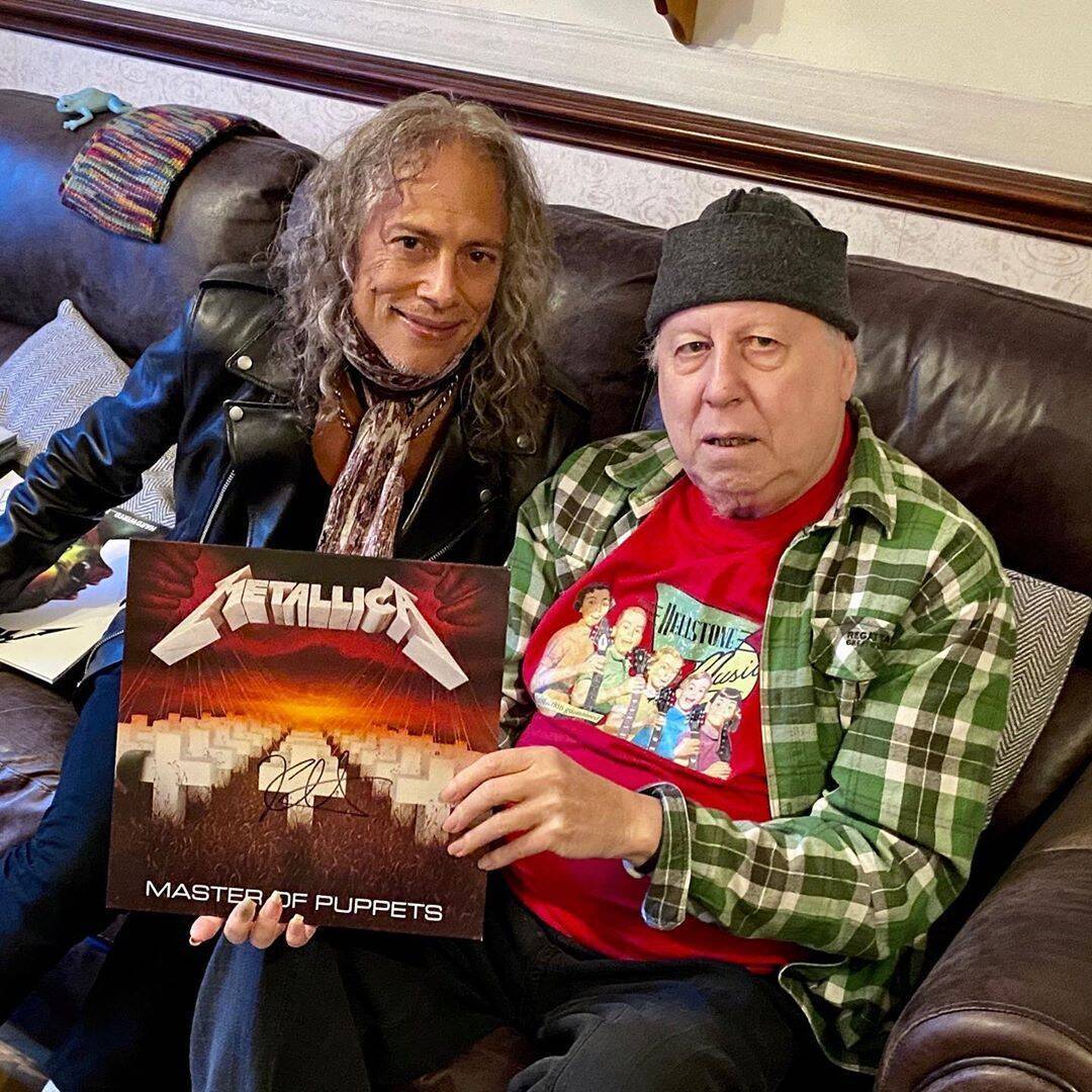 Питер в 2020 году с Кирком Хамметтом из Metallica.