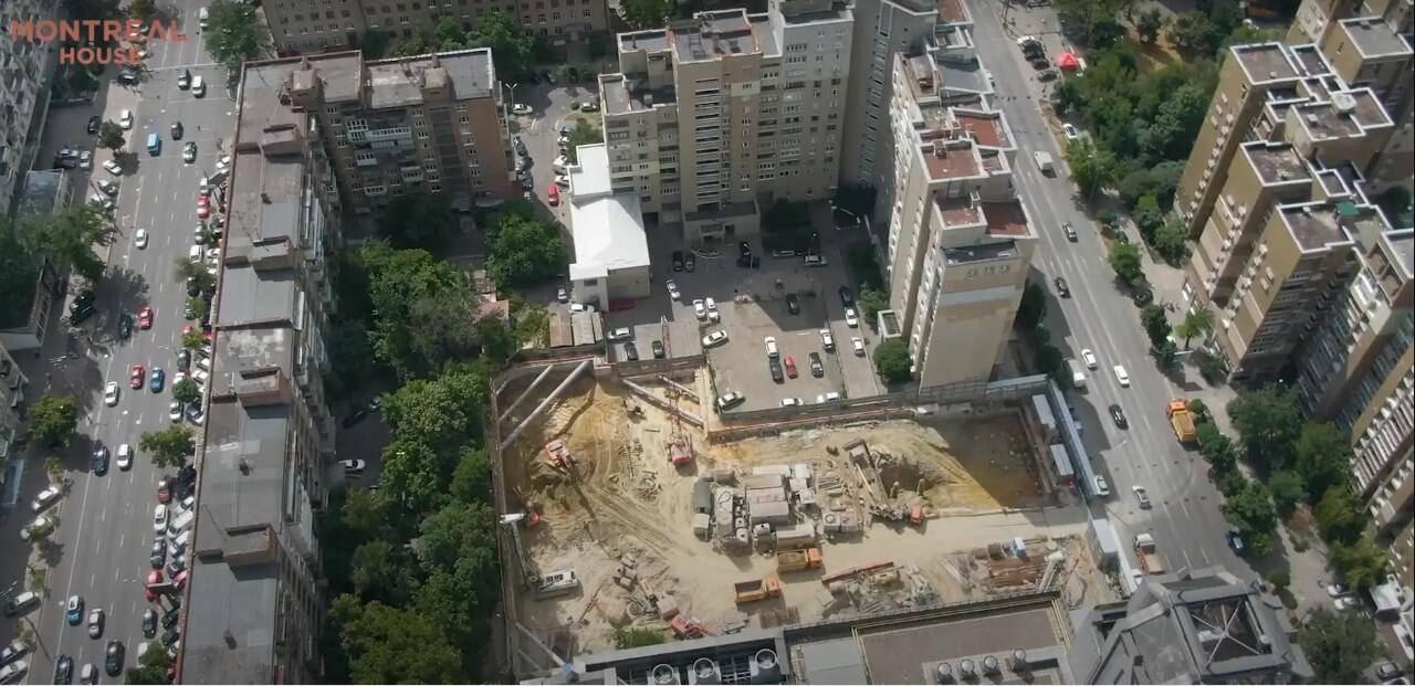 Скриншот видеоотчета с ходом строительства ЖК MONTREAL HOUSE за июль 2020 года
