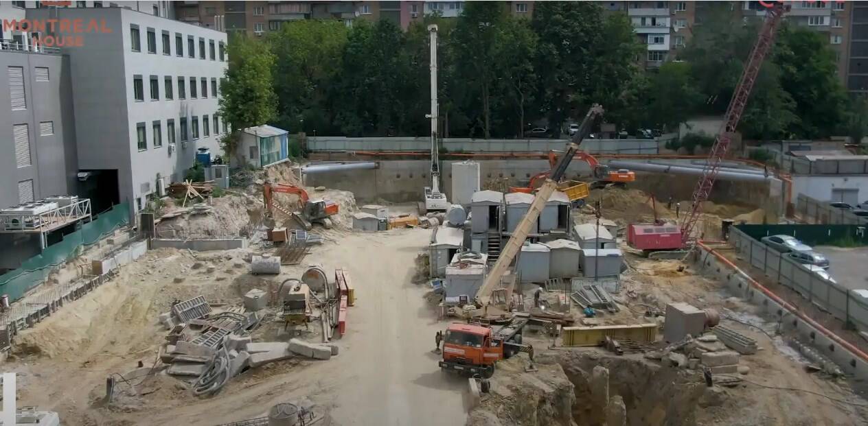 Скриншот видеоотчета с ходом строительства ЖК MONTREAL HOUSE за июль 2020