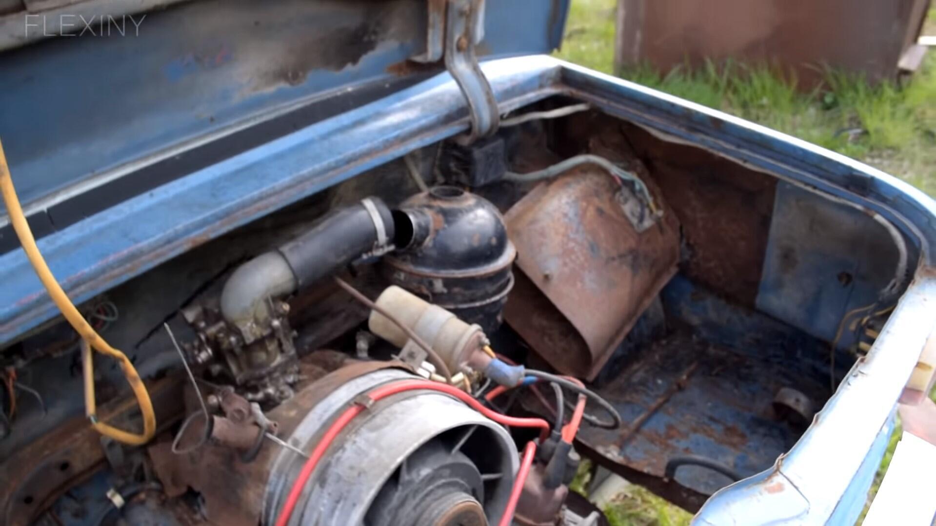 Ржавый ЗАЗ-966 попытались завести спустя 10 лет.