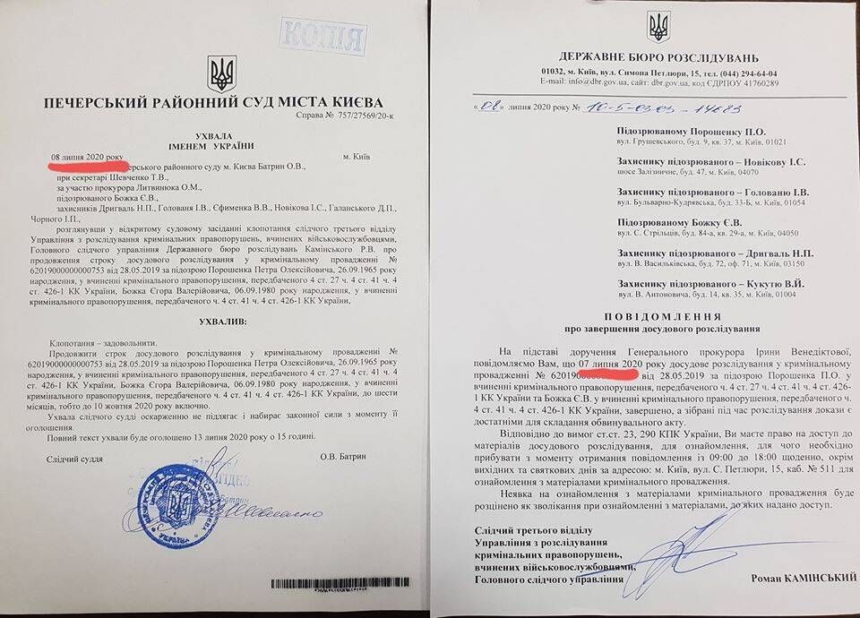 ДБР завершило слідство щодо Петра Порошенка