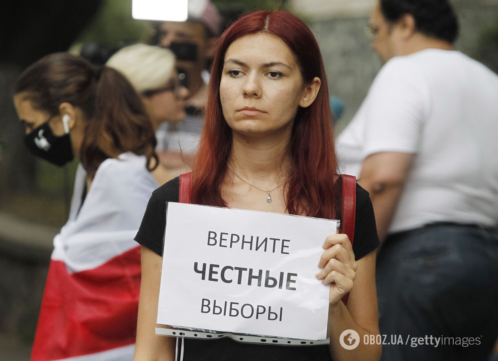 Митинг в поддержу Беларуси возле Посольства страны в Киеве