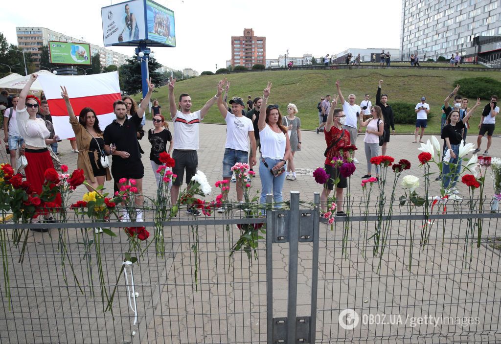 В Минске почтили память погибшего участника протестов