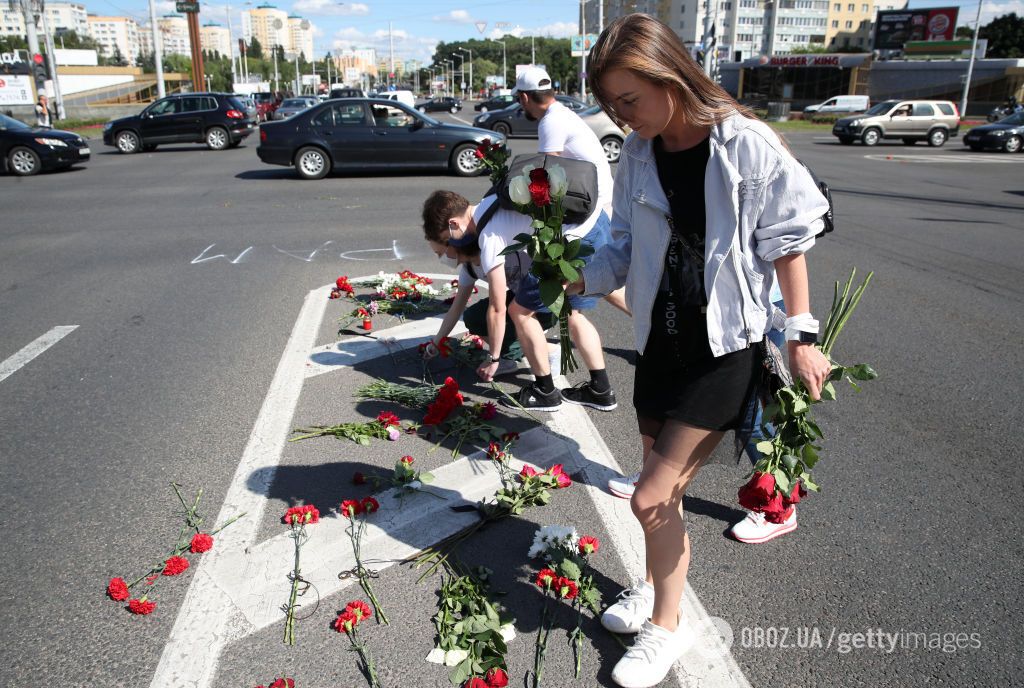 В Минске почтили память погибшего участника протестов