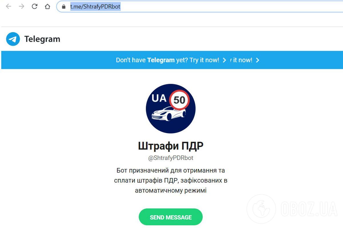 Официальный Telegram-бот МВД. Фото: