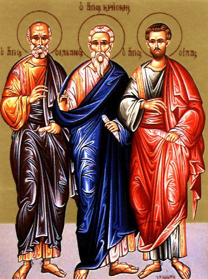 Апостолы Силуан (слева), Крискент и Сила (фото – wikipedia.org)