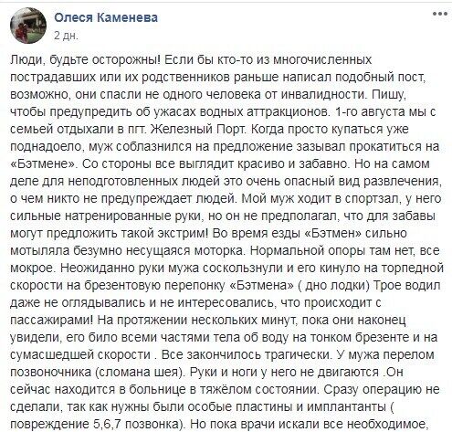 Facebook Олеси Каменевой