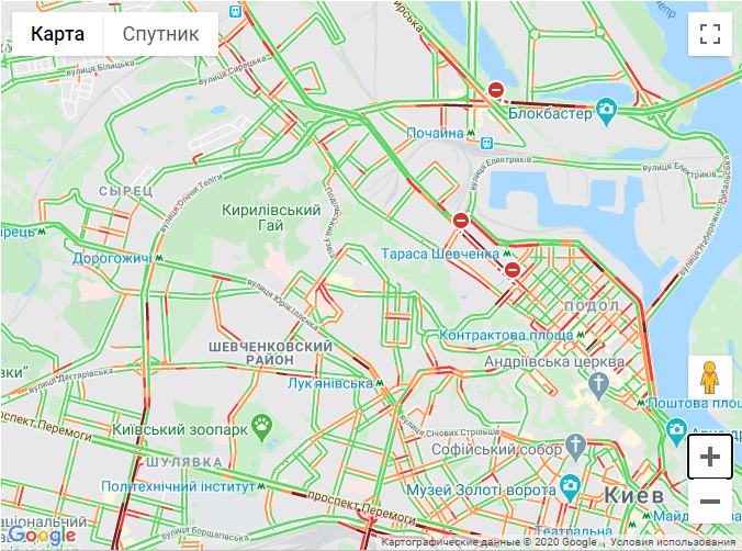 Затори в Києві на правому березі