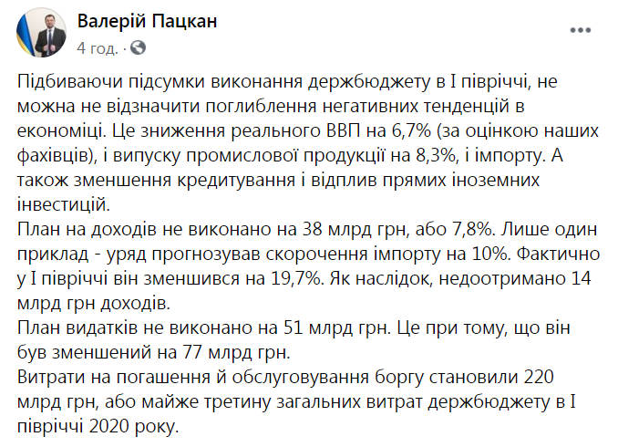 План выполнения госбюджета-2020