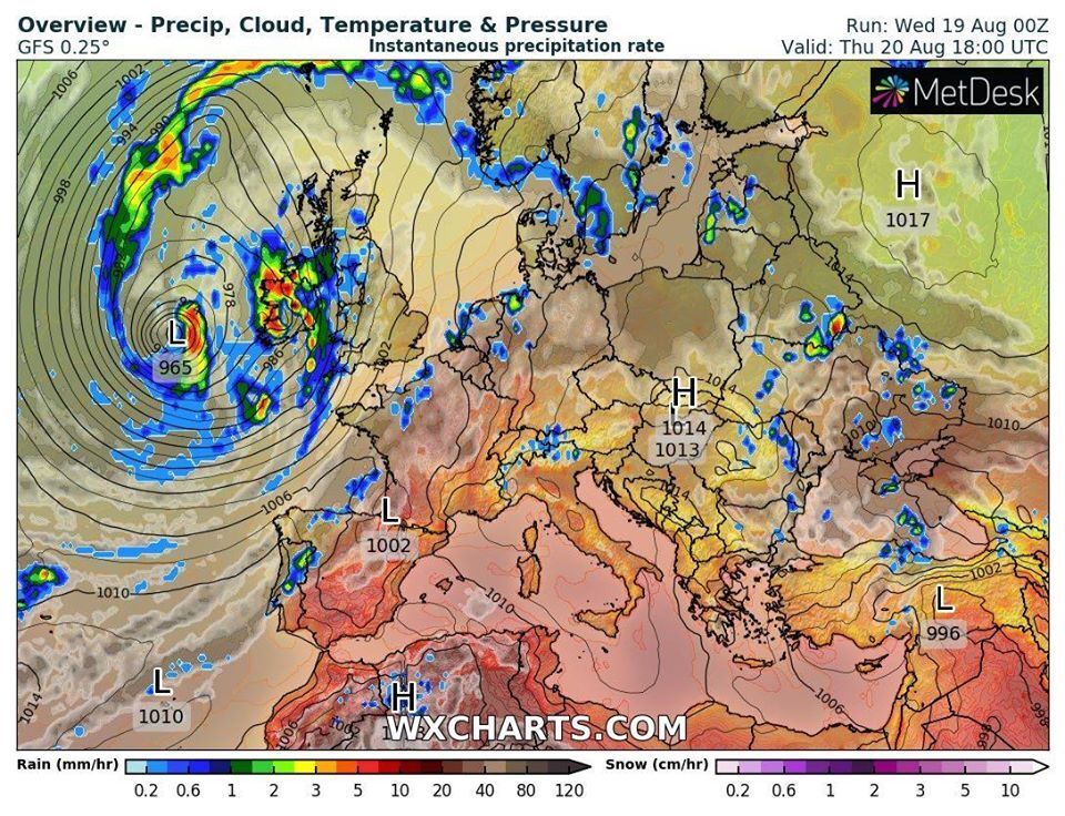 Карта погоды на 20 августа.