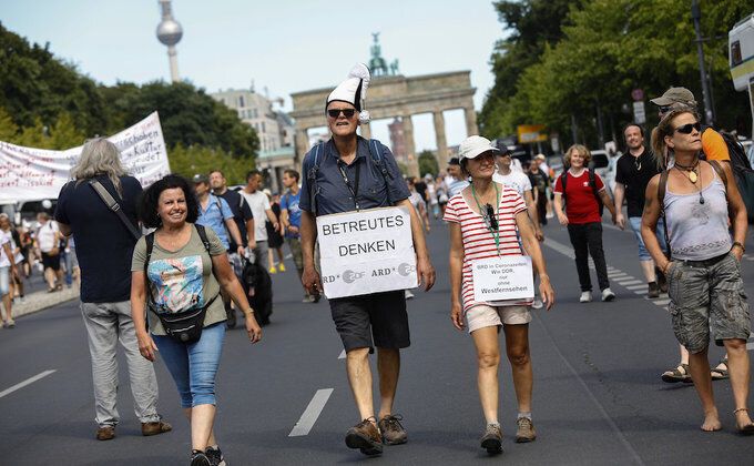 Протест против коронавируса в Берлине