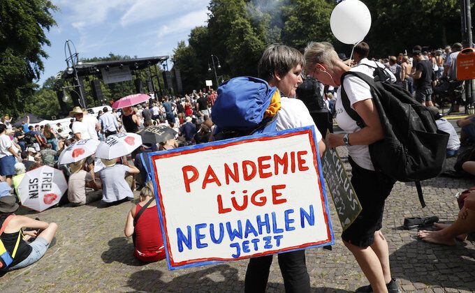 Протест против коронавируса в Берлине