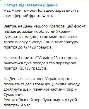 Синоптик дала прогноз на праздничные выходные в Украине.