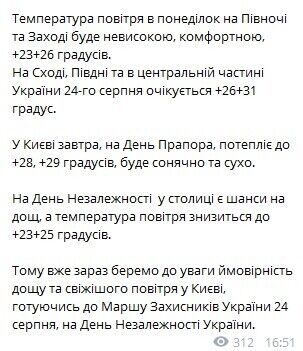 В Україні очікується похолодання.