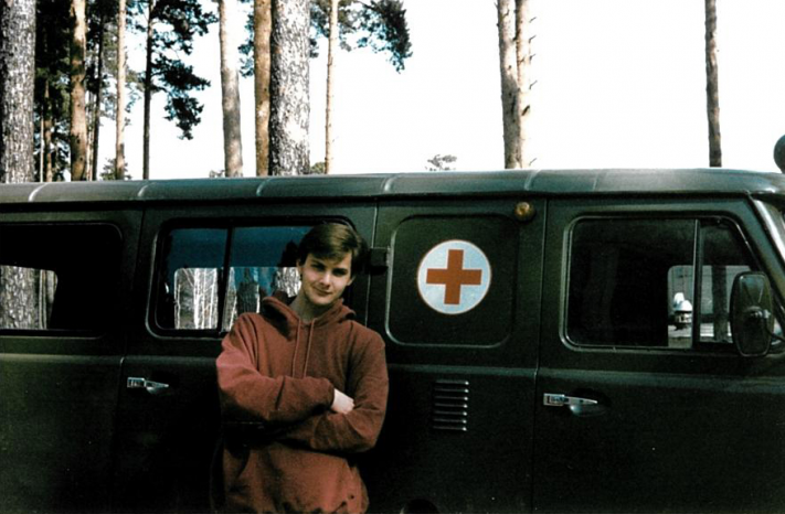 Питер Деббинс во время первой поездки в Россию.