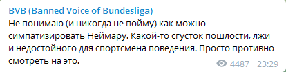 Андронов прошелся по Неймару в Telegram