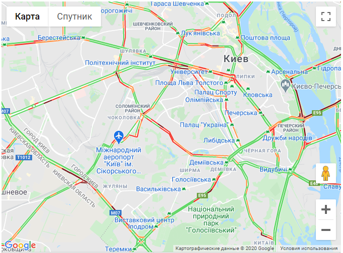 Пробки на правом берегу Киева