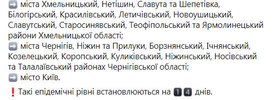 В Украине определили новые зоны карантина: список городов