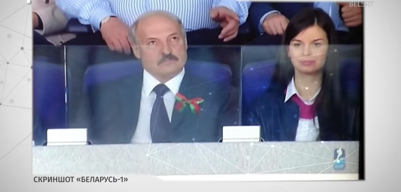 Лукашенко и Шманай на хоккейном матче